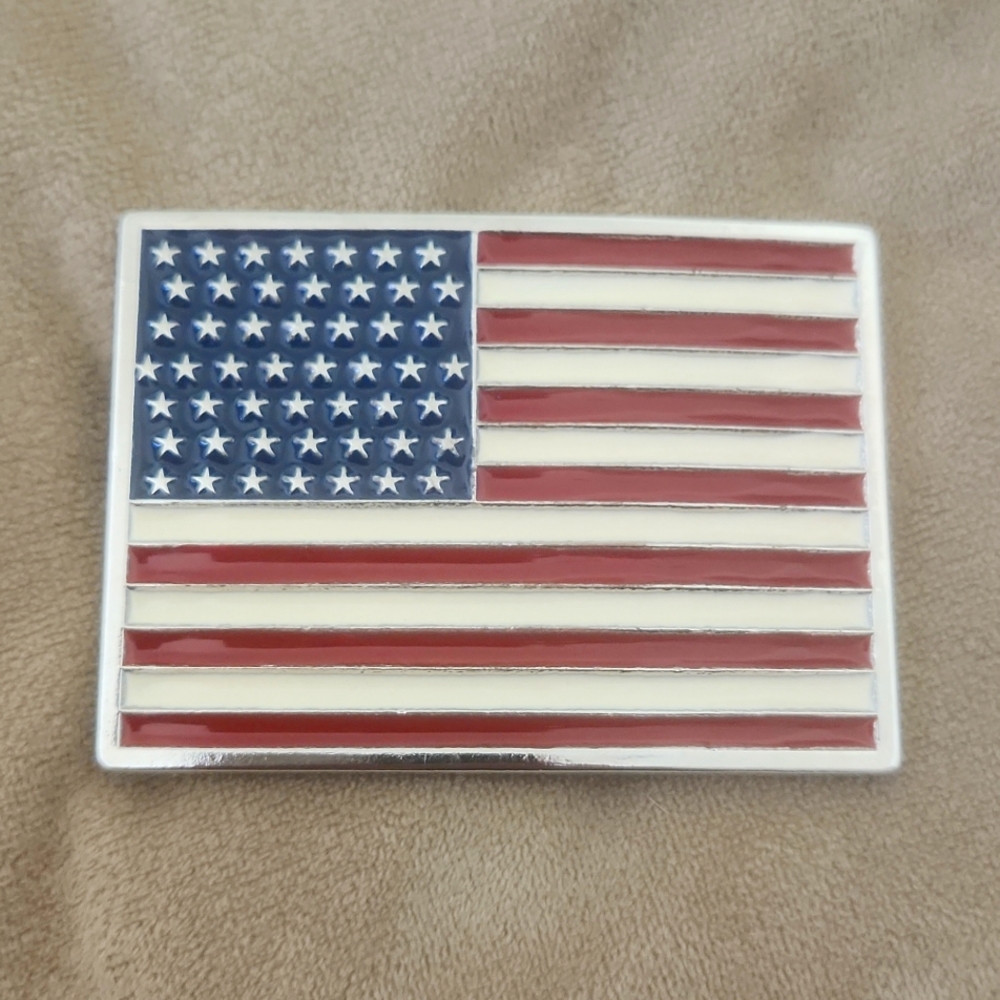 American flag belt buckle